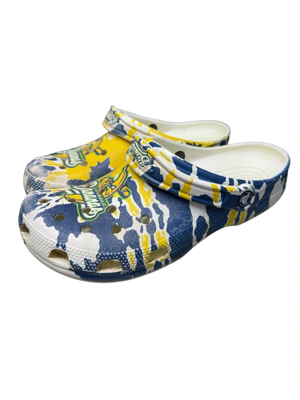 CROCS Kids Clog in Blue, Yellow & White Camouflage